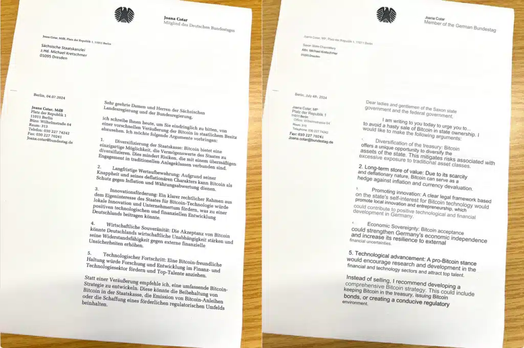 German MP urges government to halt BTC sales in lieu of need for 'strategic reserve' - 1