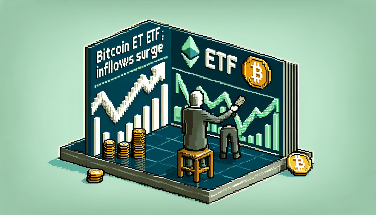 Spot Bitcoin ETF inflows surge four-fold, Ether ETF outflows slow down